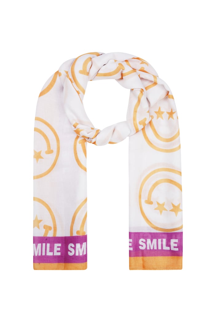 Scarf smiley day - Orange & pink 