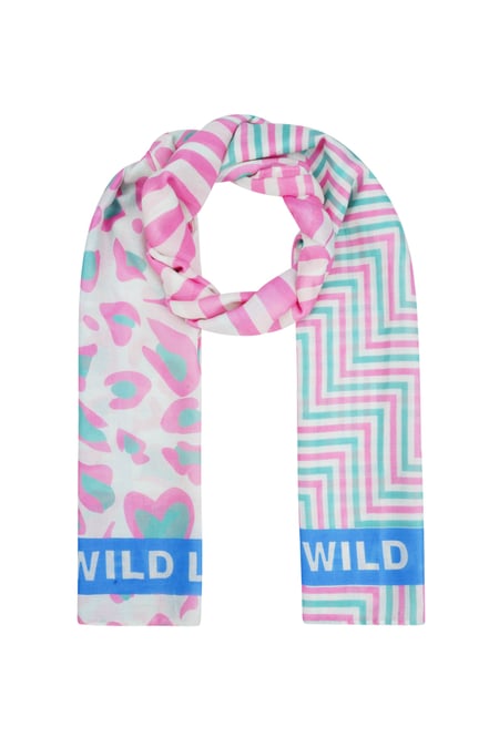 Colorful scarf wild love - Pink multi 2