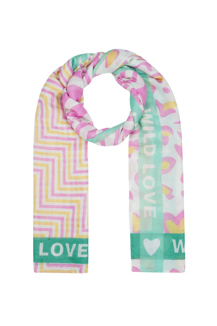 Colorful scarf wild love - Orange & pink 