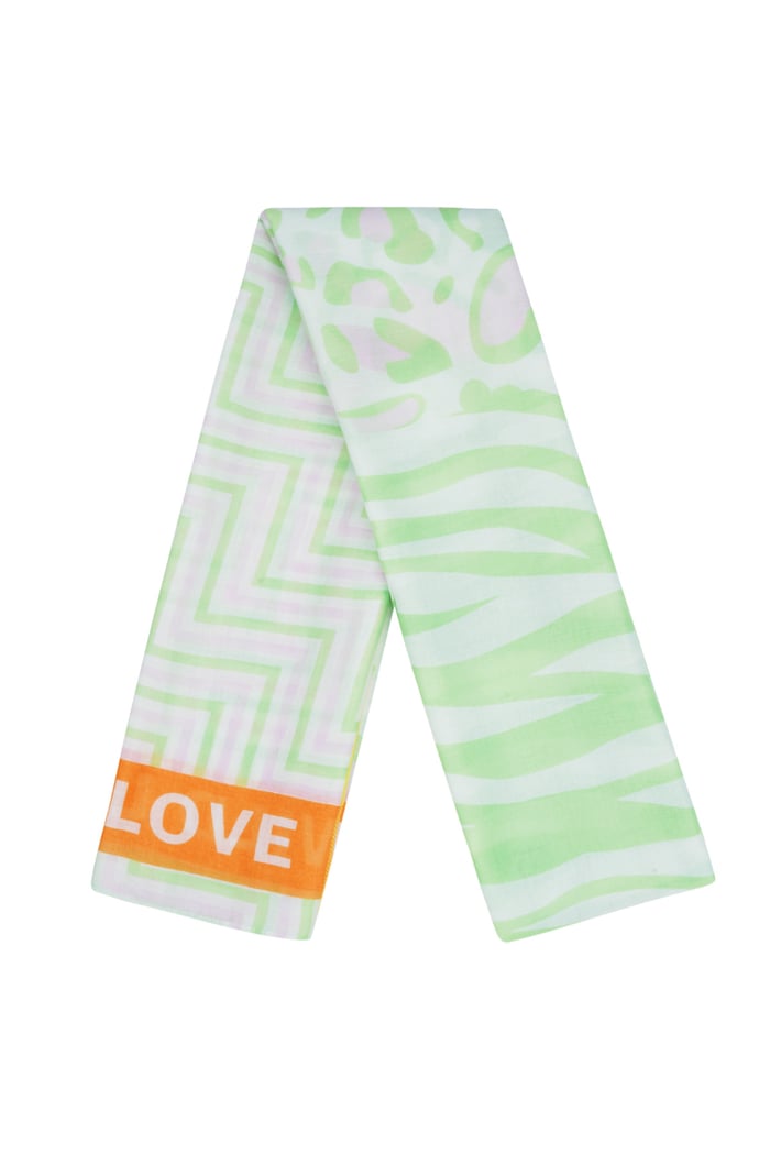 Colorful scarf wild love - Green and Orange Picture4