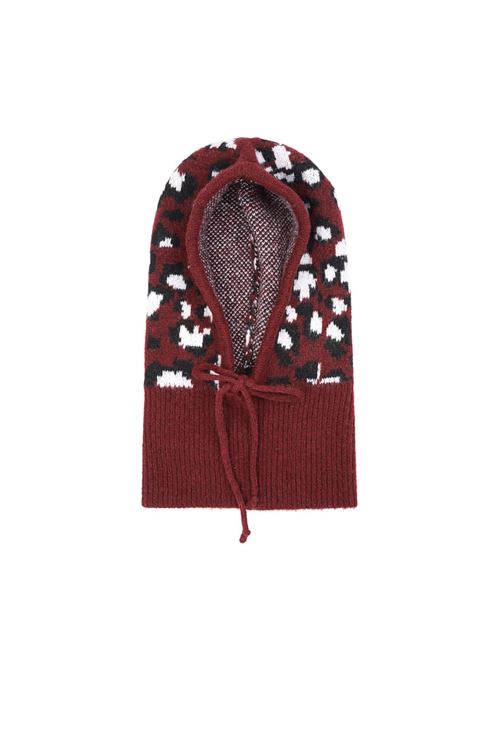 Leopard print balaclava - Wine red Picture3