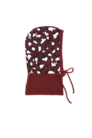 Leopard print balaclava - Wine red h5 