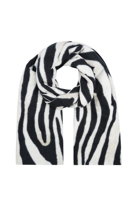 Zebra print scarf - Black and white 2