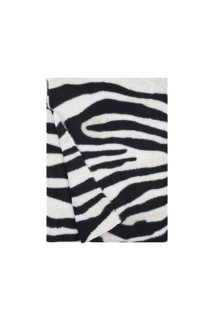 Schal mit Zebra-Print - Schwarz und Weiß Bild4