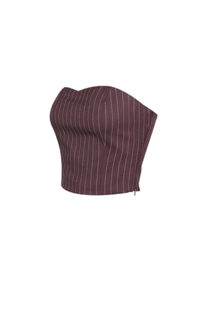 Pinstripe Bandeau Top - Burgundy h5 Picture7