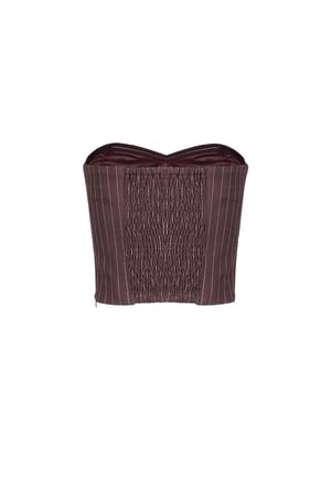 Pinstripe Bandeau Top - Burgundy h5 Picture9