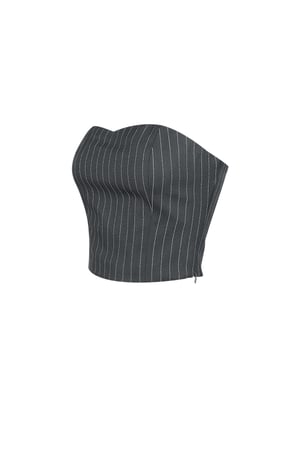 Pinstripe Bandeau Top - Grey h5 Picture7