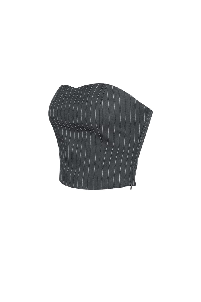 Pinstripe Bandeau Top - Grey Picture7