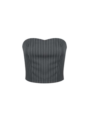 Pinstripe Bandeau Top - Grey h5 