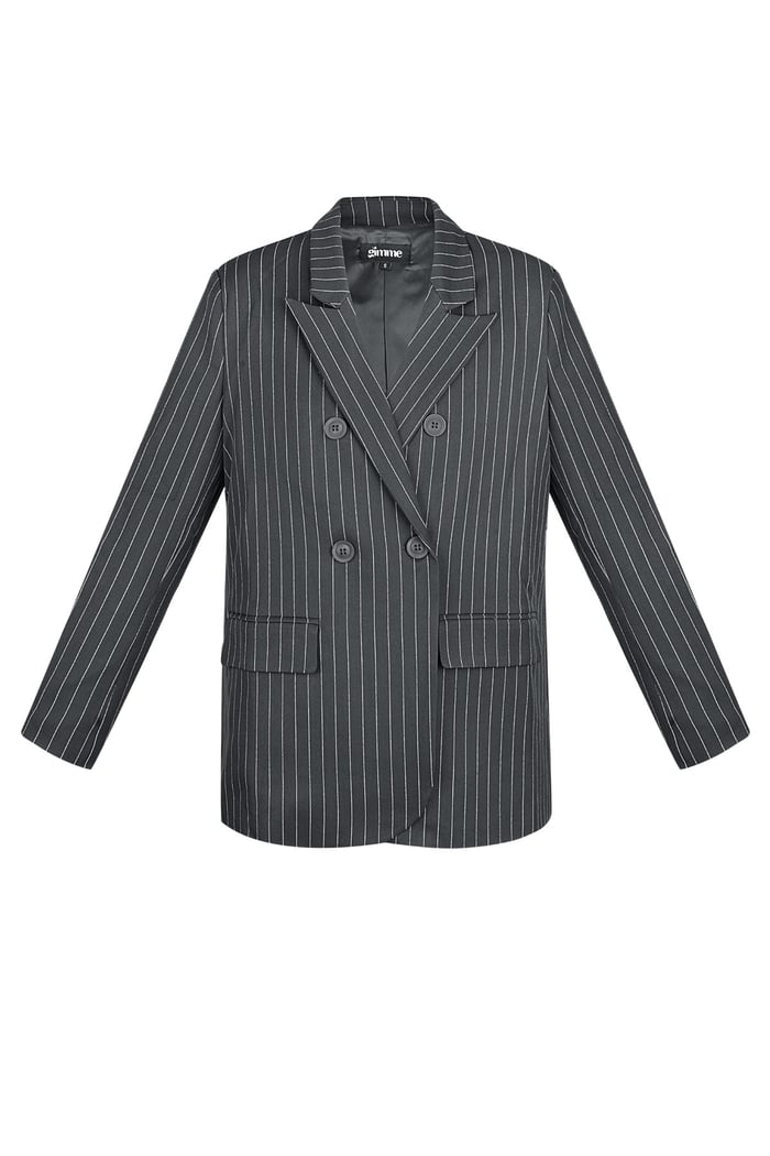 Pinstripe Blazer - Grey 