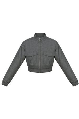 Jacket knitted deluxe - Grey h5 