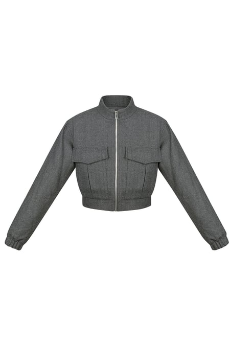 Jacket knitted deluxe - Grey 2