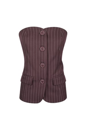 Pinstripe Corset Top - Burgundy h5 