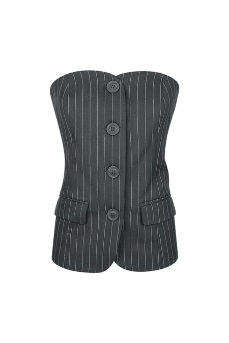 Pinstripe Corset Top - Grey 2