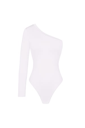 One shoulder body - White h5 