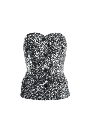 Glitter corset top - Silver color h5 