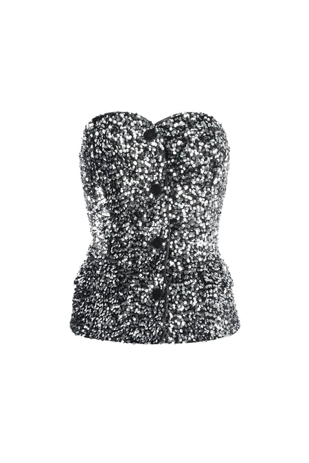 Glitter corset top - Silver color 2