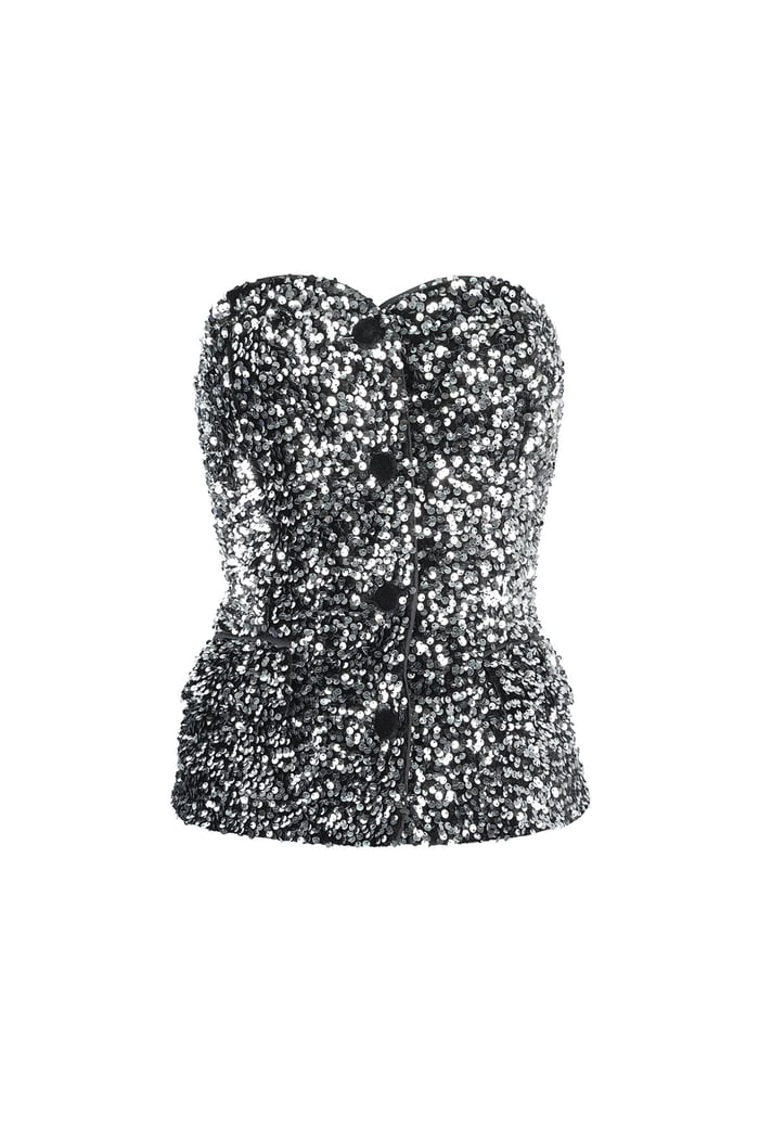 Glitter corset top - Silver color 