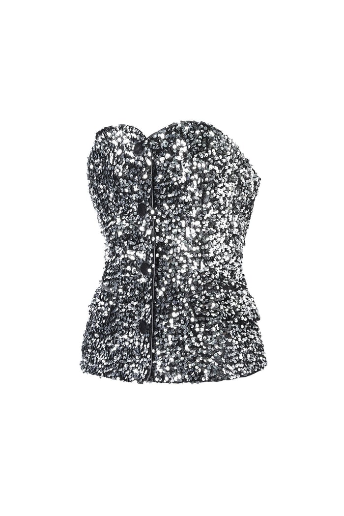 Glitter corset top - Silver color Picture10