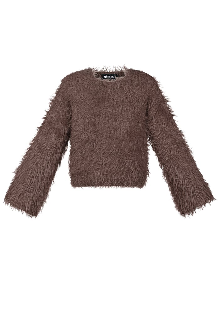 Fluffy finesse top - Brown 