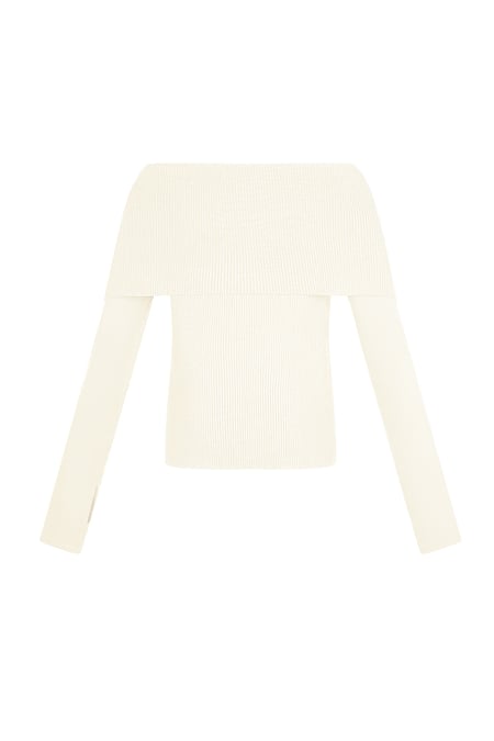 Basic-Top mit schulterfreiem Schnitt - off-white