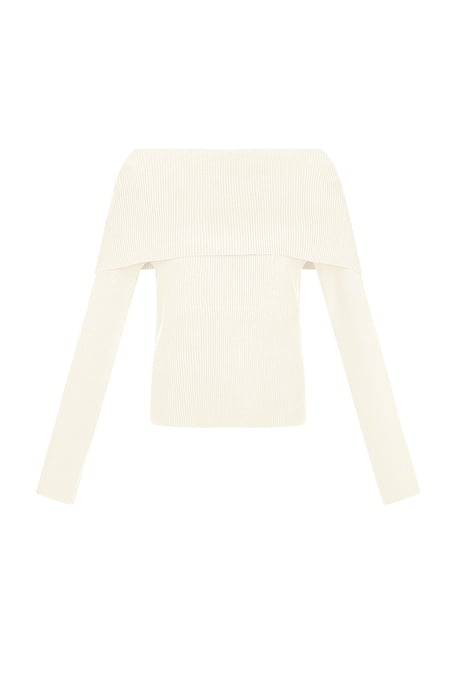 Basic-Top mit schulterfreiem Schnitt - off-white 2