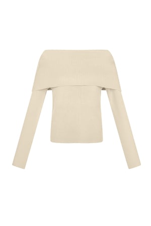 Basic off shoulder top - beige h5 