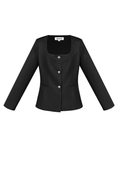 Trendiges Blazer Top - schwarz 2