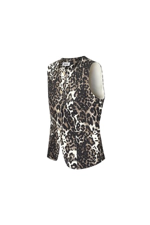 Gilet con stampa leopardata - Marrone h5 Immagine5