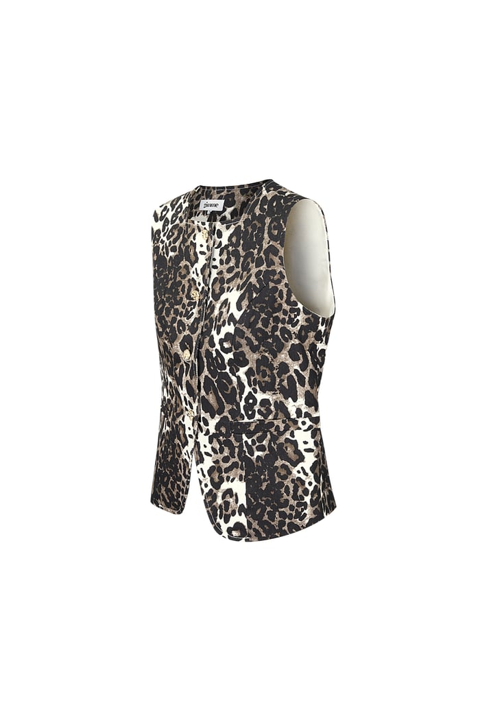 Gilet con stampa leopardata - Marrone Immagine5