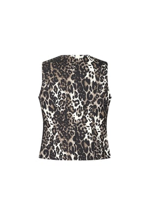 Gilet con stampa leopardata - Marrone h5 Immagine6