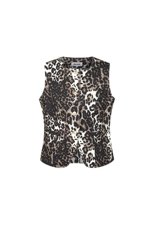 Gilet con stampa leopardata - Marrone h5 