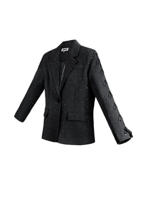 Blazer de piedra con mangas con cordones - negro h5 Imagen5