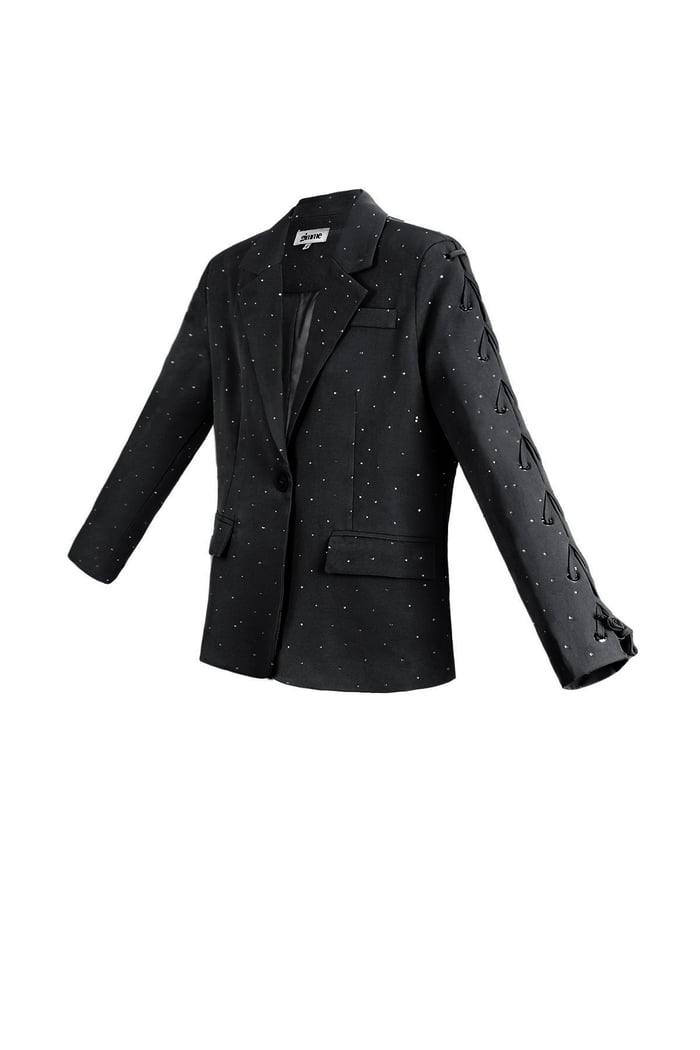 Blazer de piedra con mangas con cordones - negro Imagen5