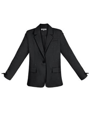 Blazer de piedra con mangas con cordones - negro h5 