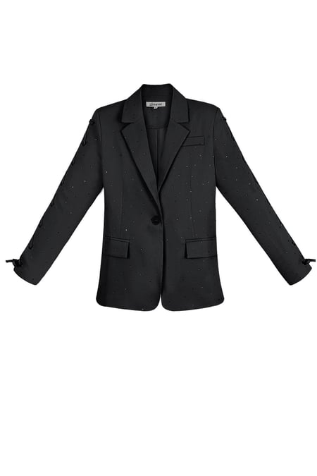 Stone blazer with lace-up sleeves - black