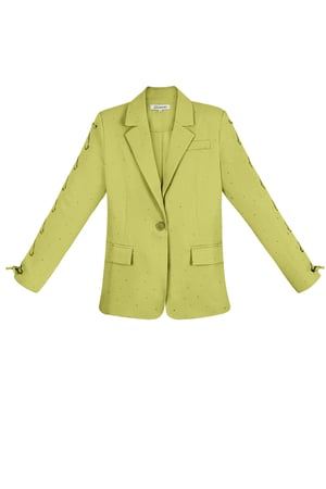 Stone blazer with lace-up sleeves - lime h5 