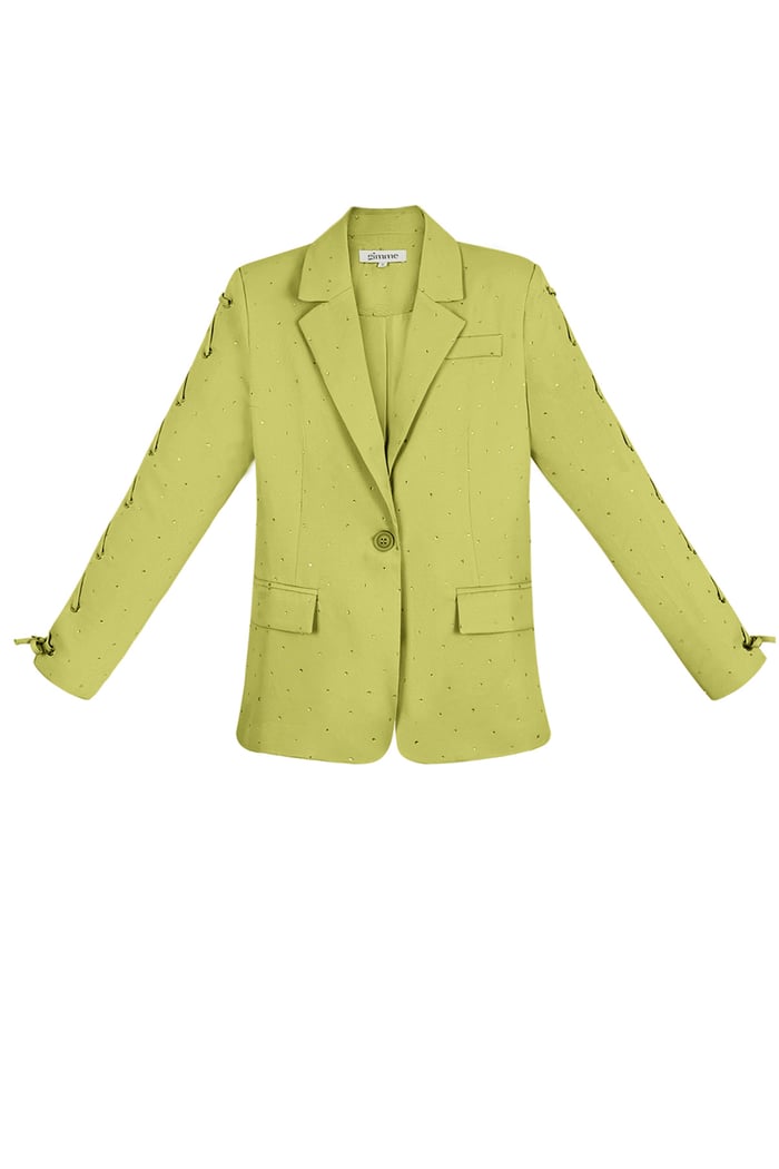 Stone blazer with lace-up sleeves - lime 