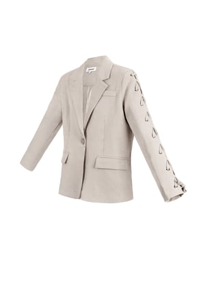 Blazer in pietra con maniche allacciate - beige h5 Immagine5