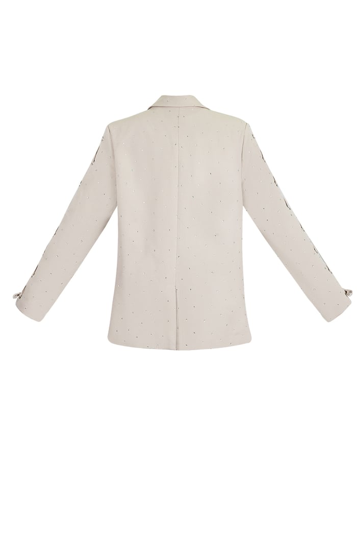 Blazer in pietra con maniche allacciate - beige Immagine6