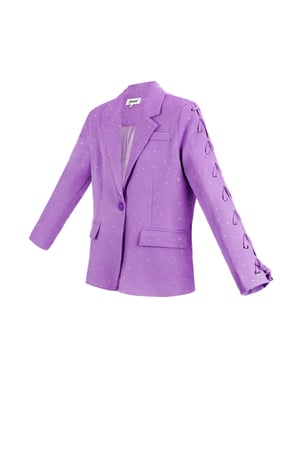 Blazer with stones and lace-up sleeves - purple h5 Picture5