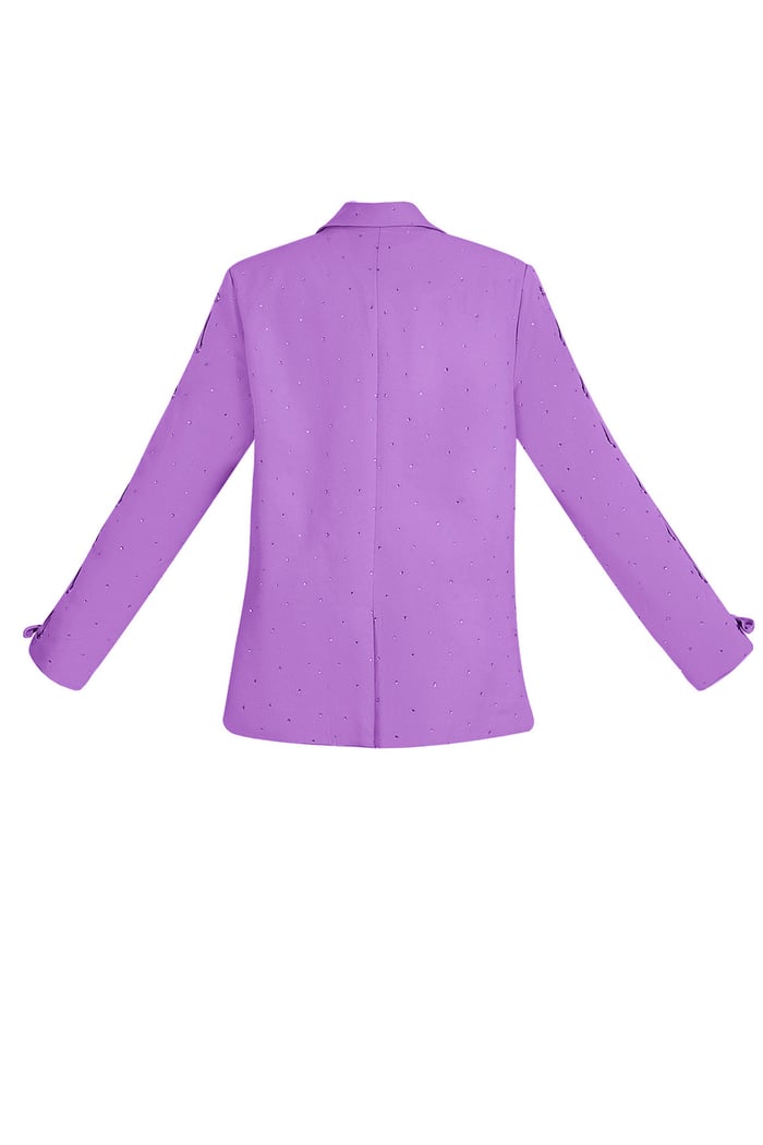 Blazer with stones and lace-up sleeves - purple Picture6