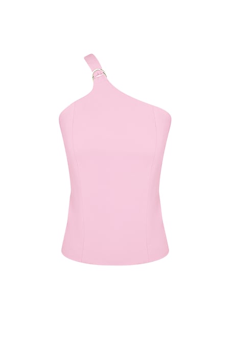 One shoulder cargo top - Pink