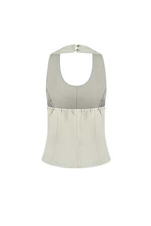 Ärmelloses Top mit Schleife - Beige  h5 Bild10