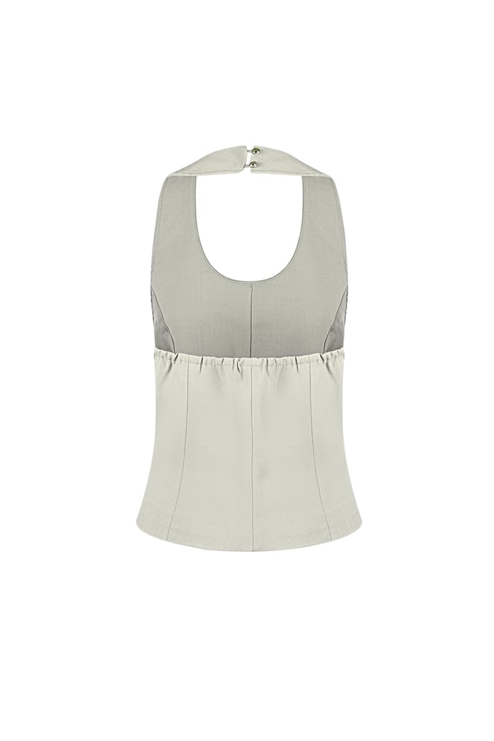 Bow Sleeveless Top - Beige  Picture9