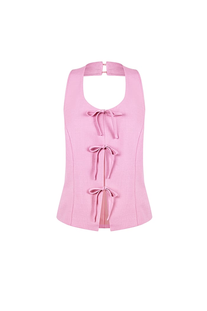 Bow Sleeveless Top - Pink  