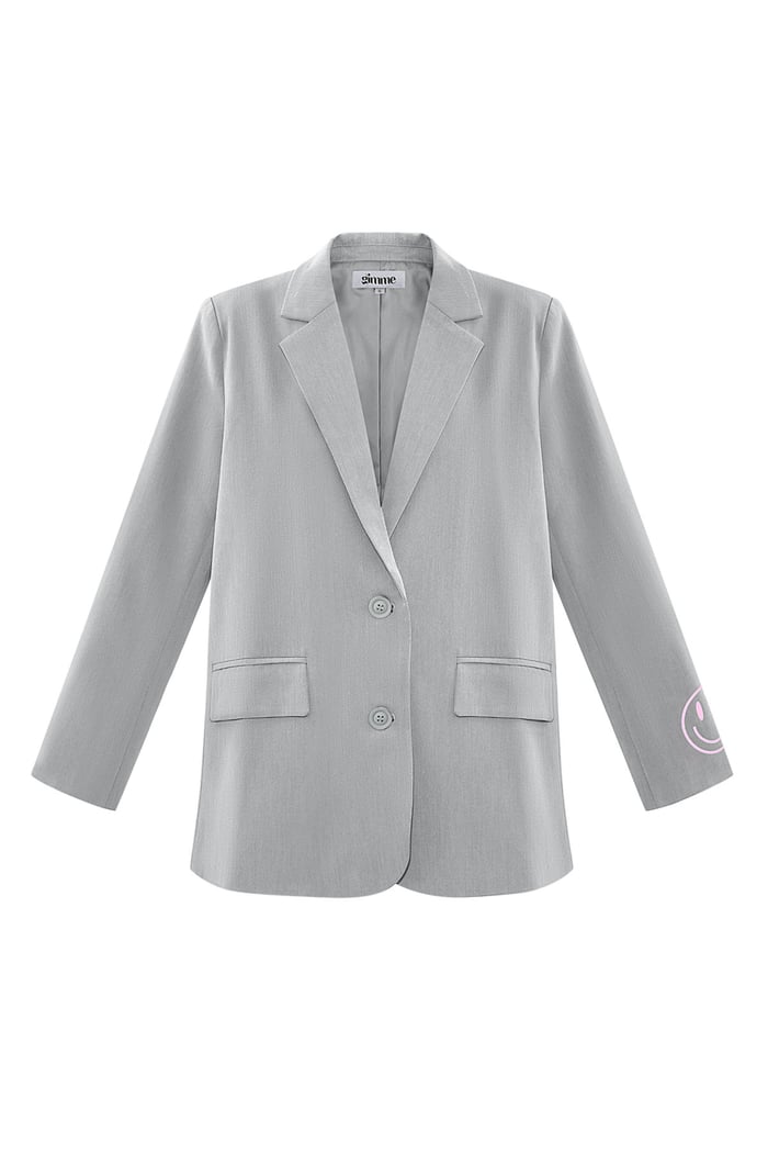 Blazer show your colorful smile - Gray 