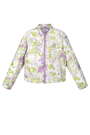 Flower fusion jacket - Green purple h5 