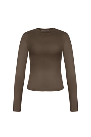 Everyday fit longsleeve high neck - Brown h5 