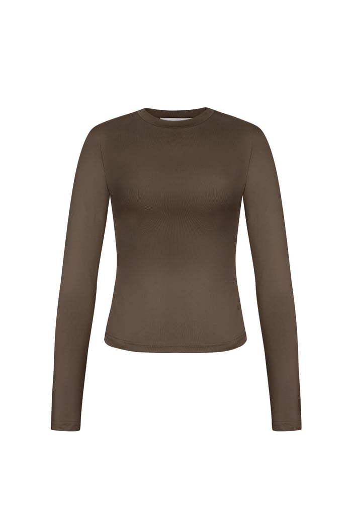 Everyday fit longsleeve high neck - Brown 